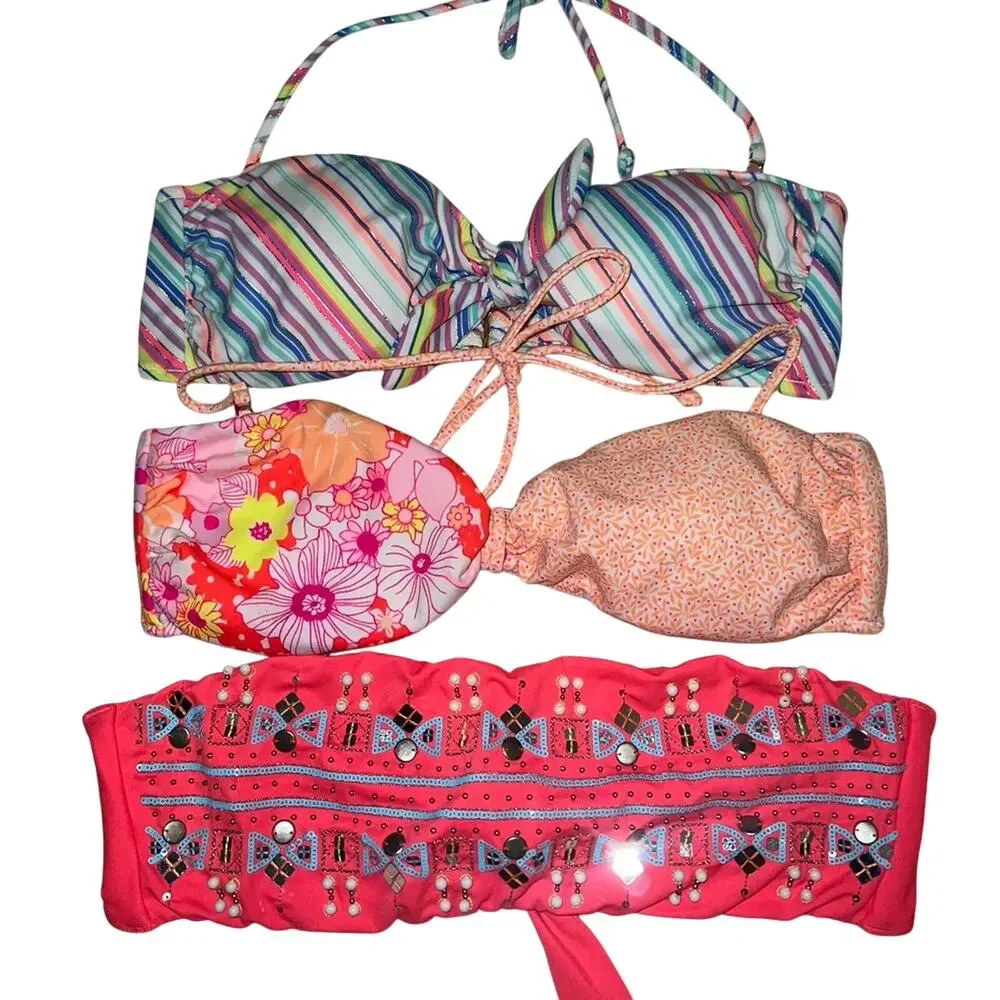 Victoria's Secret strapless Bikini Top lot 3pc size med